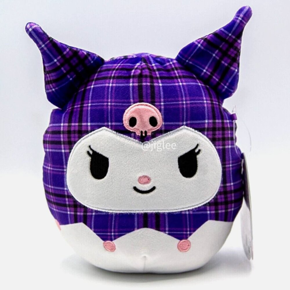 7" Kuromi in Purple Plaid Sanrio Squishmallows/ Jazzwares / KellyToy BNWT